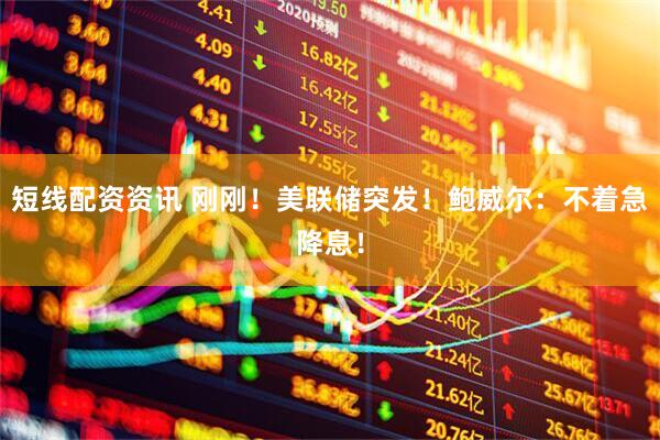 短线配资资讯 刚刚！美联储突发！鲍威尔：不着急降息！